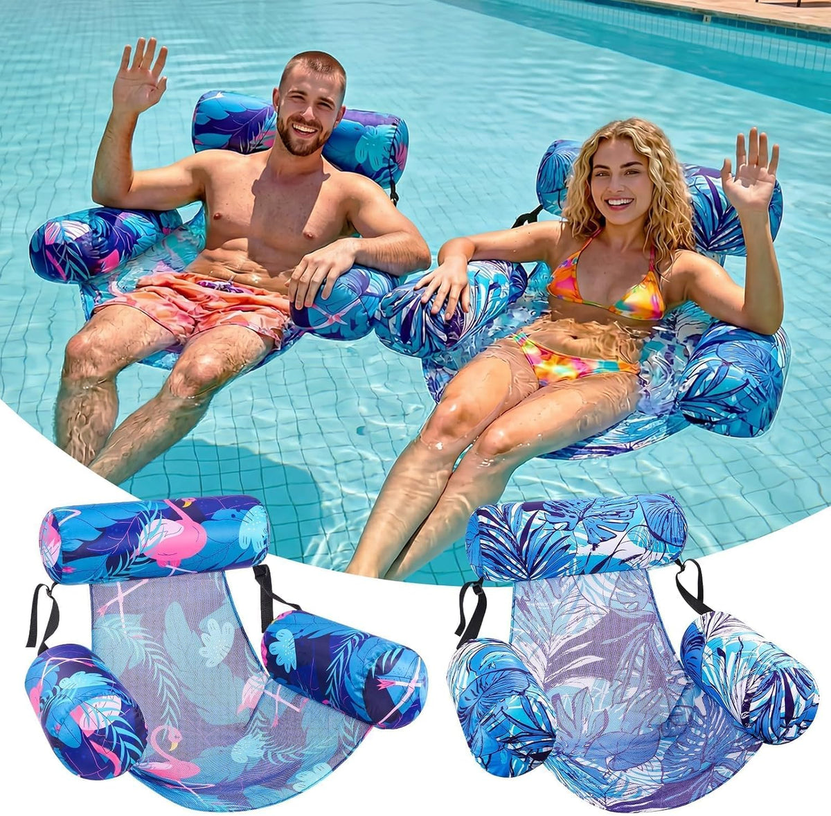 Inflatable Pool Floats Chair - Blue