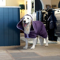 Lucky Pooch Dog Robe, Luxurious Dog Bathrobe - XL / Aubergine - image 2