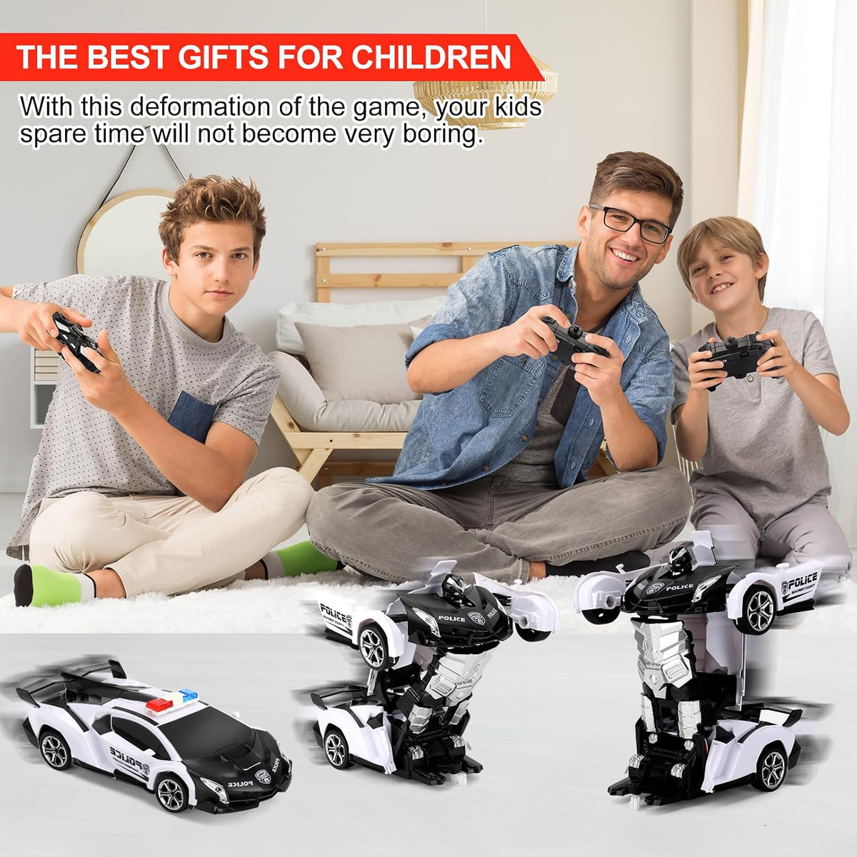 Blackma Transform Rc Cars for Boys 4-7 8-12 - White - image 3