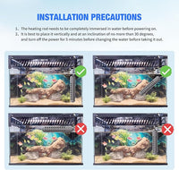 Submersible Aquarium Heater 100W/200W/300W/500W, Fish Tank Heater with high-Temperature Protection and Turtle Tank Heater with Automatic Power-Off When Leaving seawater or Freshwater.