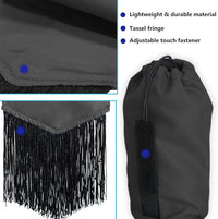 Harrison Howard Smooth Lightweight Adjustable Fastener Nylon Horse Tail Bag with Fringe