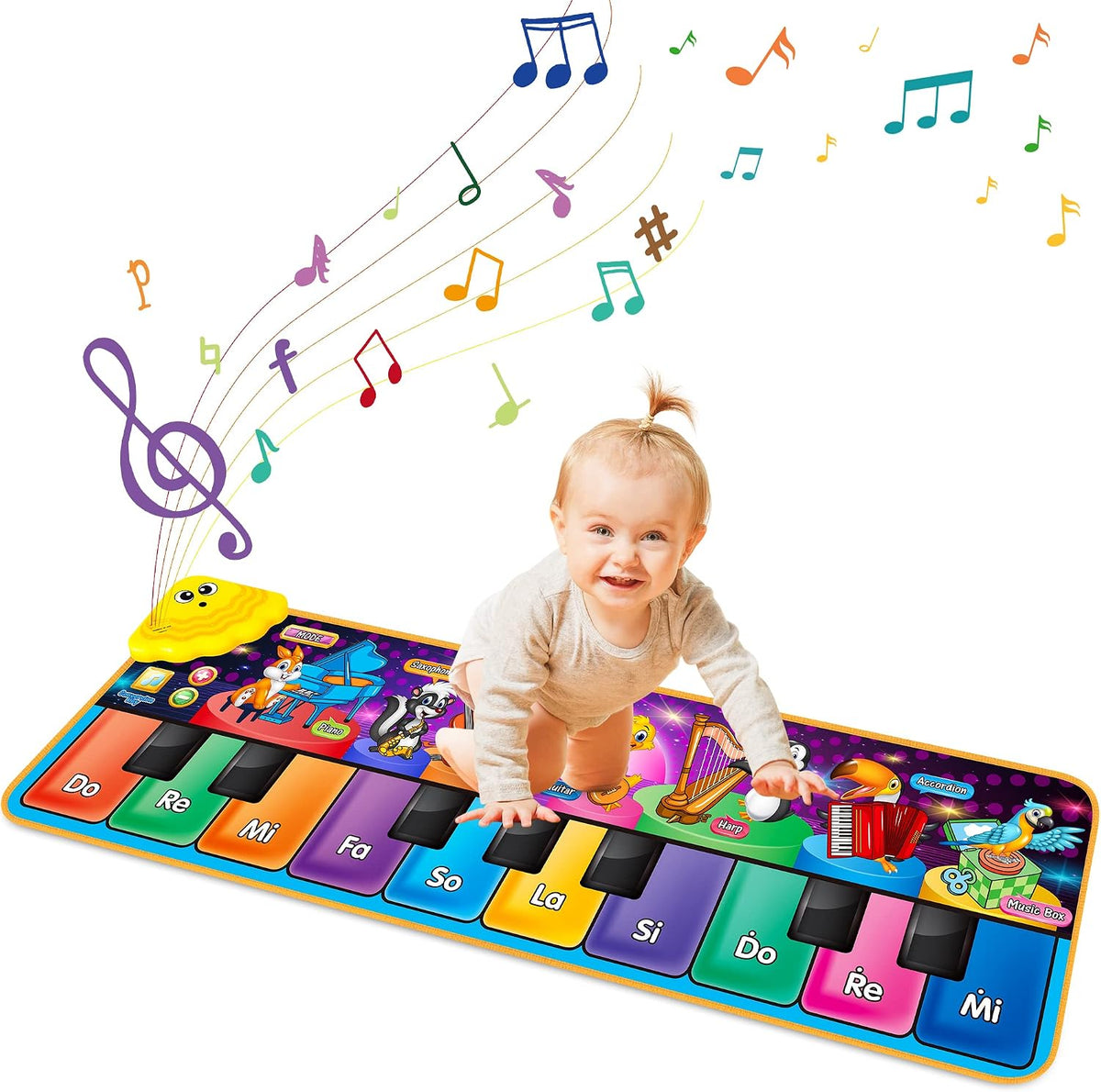 Floor Piano Mat, Musical Educational Keyboard Playmat for Kids Aged 1 2 3+ – Fun for Kids & Family - Early Learning Piano Mat