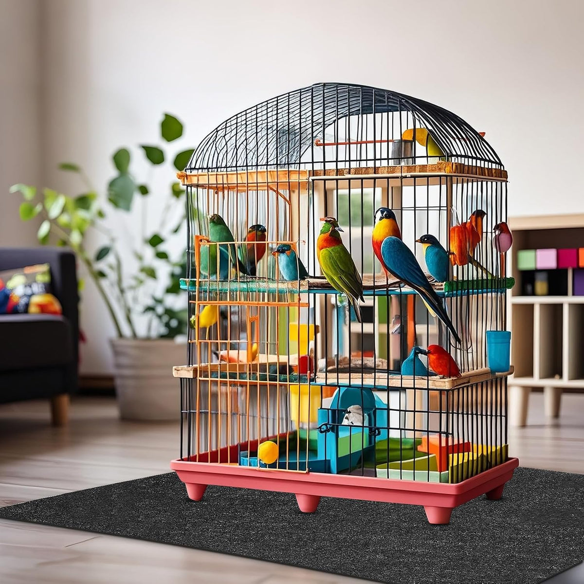 Nuanchu 48 x 48 Inch Large Bird Cage Mat - 48.0"L x 48.0"W x 0.4"H - image 3
