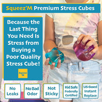 Original BigBlok Premium Stress Cube, Squishy Fidget Toy - Blue & Pink (Pack of 2 Cubes) - image 2