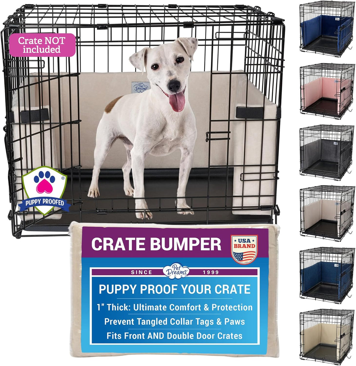 Pet Dreams Dog Crate Bumper - 18.0"L x 12.0"W x 7.0"H / Ivory