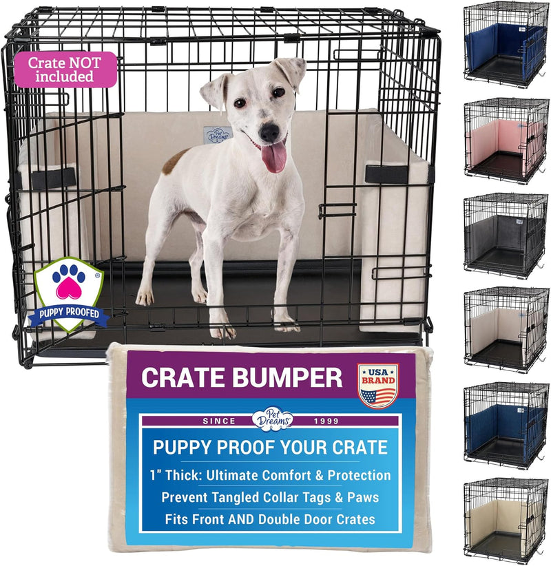 Pet Dreams Dog Crate Bumper - 18.0"L x 12.0"W x 7.0"H / Ivory