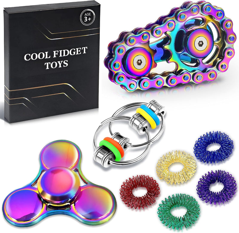 5 Pcs Fidget Toys Adults & Teen Metal Fidgets Spinner for Teens Boys - Style B