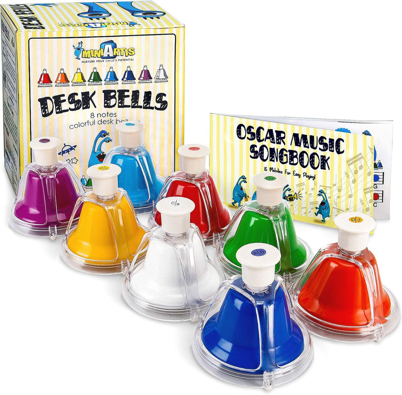 Musical Desk Bells for Kids Music Toys 8 Notes with 15-Song Songbook – Fun for Kids & Family - Multicolored