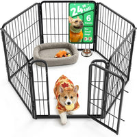 FXW Homeplus Indoor Dog Playpen, 24" H, for Puppies & Small Dogs - Black / 24"H / 6 Panels