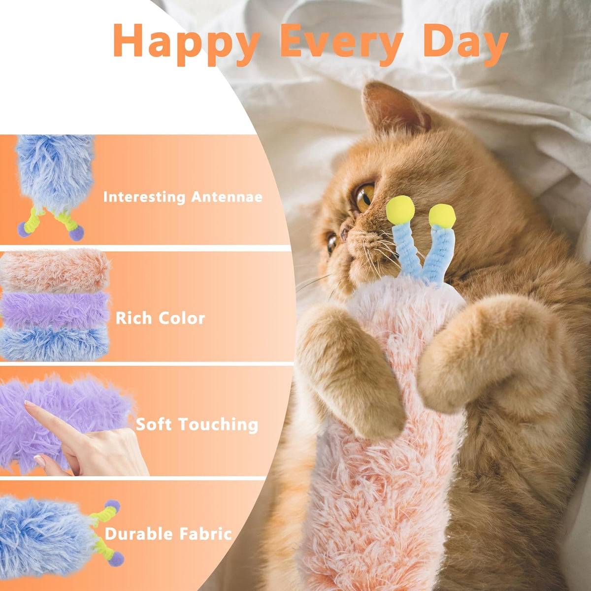 3 Pack Catnip Toys, Soft and Durable Cat Pillows Toys - A-Purple+Blue+Pink - image 3