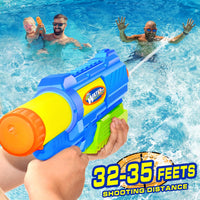 Super Water Gun for Kids Adults: 2 Pack Super Water Gun Soaker 1200cc - Blue - image 4