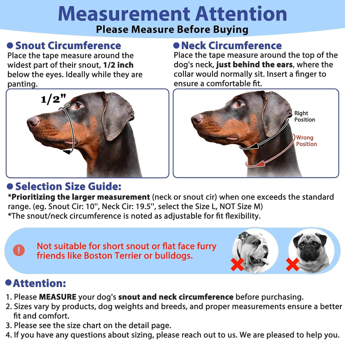 Soft Dog Head Collar, Patented Padded No Pull Training Head Halter – Essentials for Dogs - Blue / XL (Snout 12"-17.5") - image 3