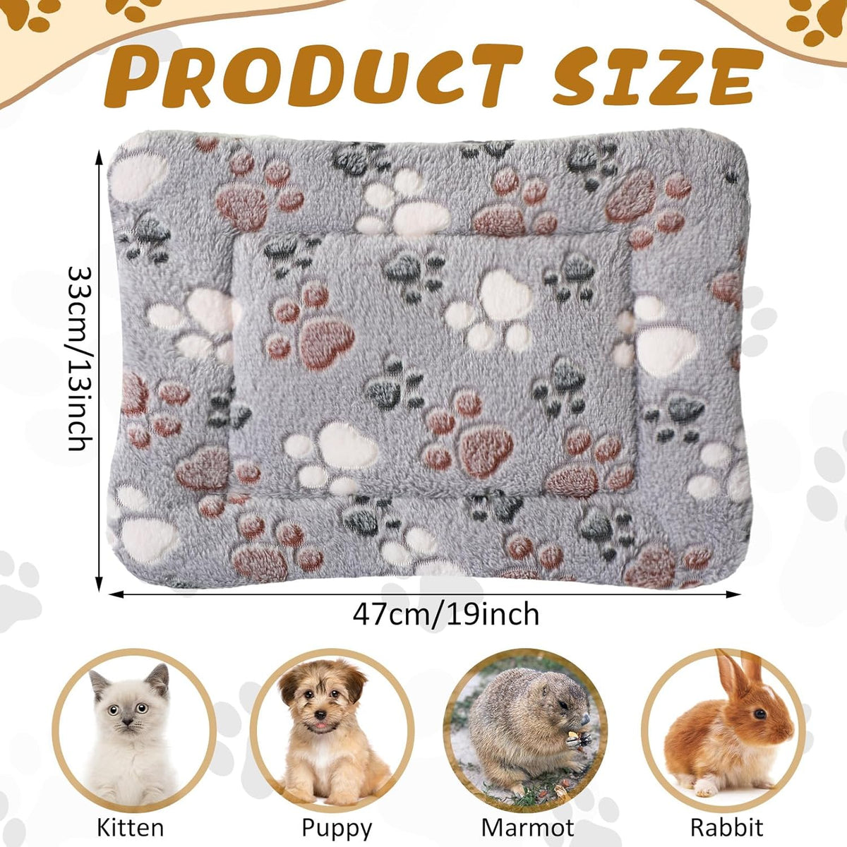 4 Pack Soft Pet Bed Mat Small Dog Crate Fleece – Essentials for Dogs - 13 x 19 Inches / Light Gray - image 2