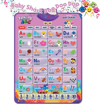 Just Smarty Interactive Alphabet Wall Chart, ABC & 123's, Blue – Fun for Kids & Family - Baby Shark Pink Edition - image 2