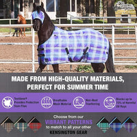 Kensington Fly Mask with Fleece Trim for Horses — Protects Face and Eyes Helps Block Sun Rays While Allowing Full Visibility — Breathable and Non Heat Transferring