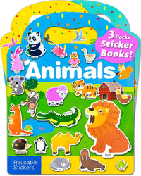 Walenced Reusable Sticker Book, Stickers for Kids - Animal+Dinosaur+Vehicle