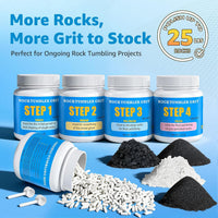 KomeStone Rock Tumbler Grit Kit, 4-Step Polish Refill - 4Lb Kit - image 3