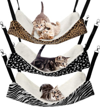 BBTO 3 Pcs Reversible Hanging Hammock Soft Plush for Cat Ferret - Dot
