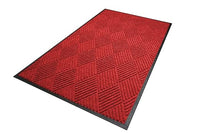 WaterHog Diamond | Commercial-Grade Entrance Mat with Rubber Border – Indoor/Outdoor, Quick Drying, Stain Resistant Door Mat (Solid Red, 3' x 6')