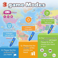 Qiaojoy Bilingual Interactive World Map for Kids Learning Educational - World Map - image 3