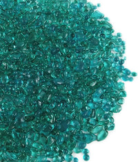 Lustering Decorative Round Glass Beads, Marbles, Pebbles, Gems for Fire Pit Crafts, Resin Art, Vase Filler, Fish Tank, Aquarium Garden Decoration, 3-6mm, 1-Pound (Turquoise)