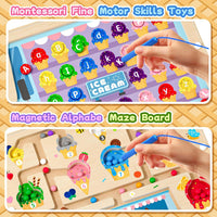 2 in 1 Magnetic Color and Number Maze Double-Sided ABC Alphabet - One Size / Ice Cream - image 3