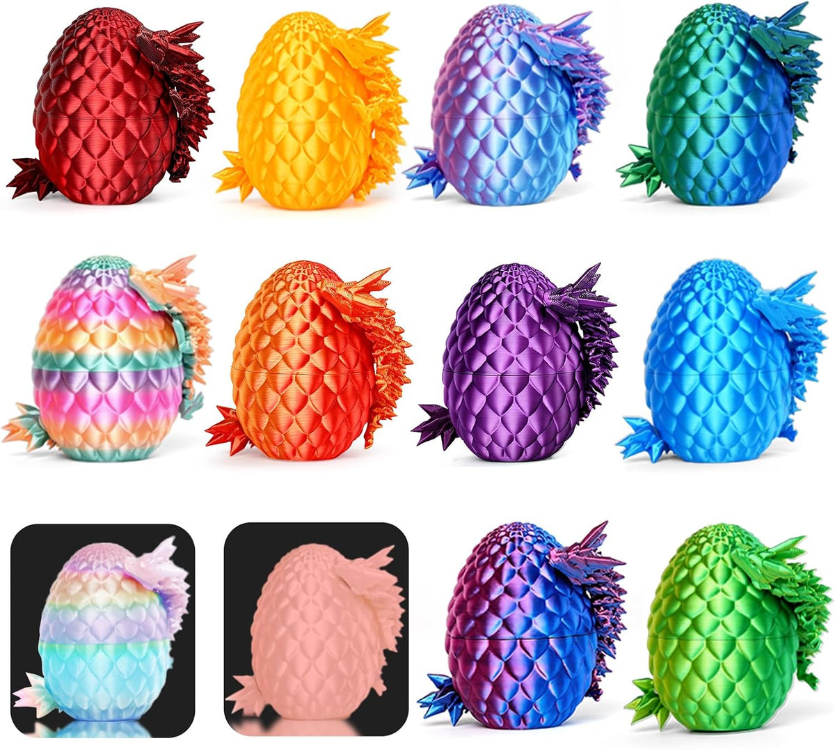 12PCS 3D Printed Dragon Eggs - 12pc(color-a)