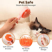 Steam Cat Brush, 6-in-1 Dog Brush Spritz Defur Comb, Steamy Skin Friendly Deshedding Grooming Tool, Suitable for Shedding & Haired Pets, Pet Supplies Accessories,Pink