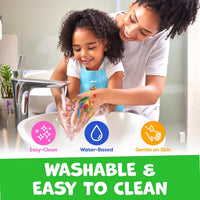 Momo & Nashi washable finger paint for toddlers with 12 color tubes and apron - view 2