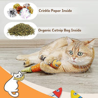Cat Fish Catnip Toys for Cats, Pet Chew Toy for Bored Indoor Adult Cats, Crinkle Cat Kicker Toy for Indoor Kittens