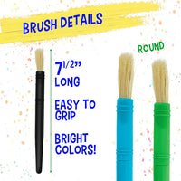 U.S. Art Supply 10-Piece Thick Paint Brush Set - Round Hog Bristle - image 3