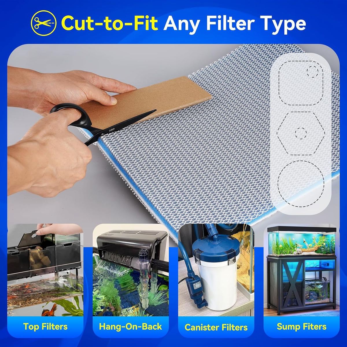 8-Layer Fast-Acting Aquarium Filter Pad - 23.62"x15.75"x0.6" (1 Pack) - image 2