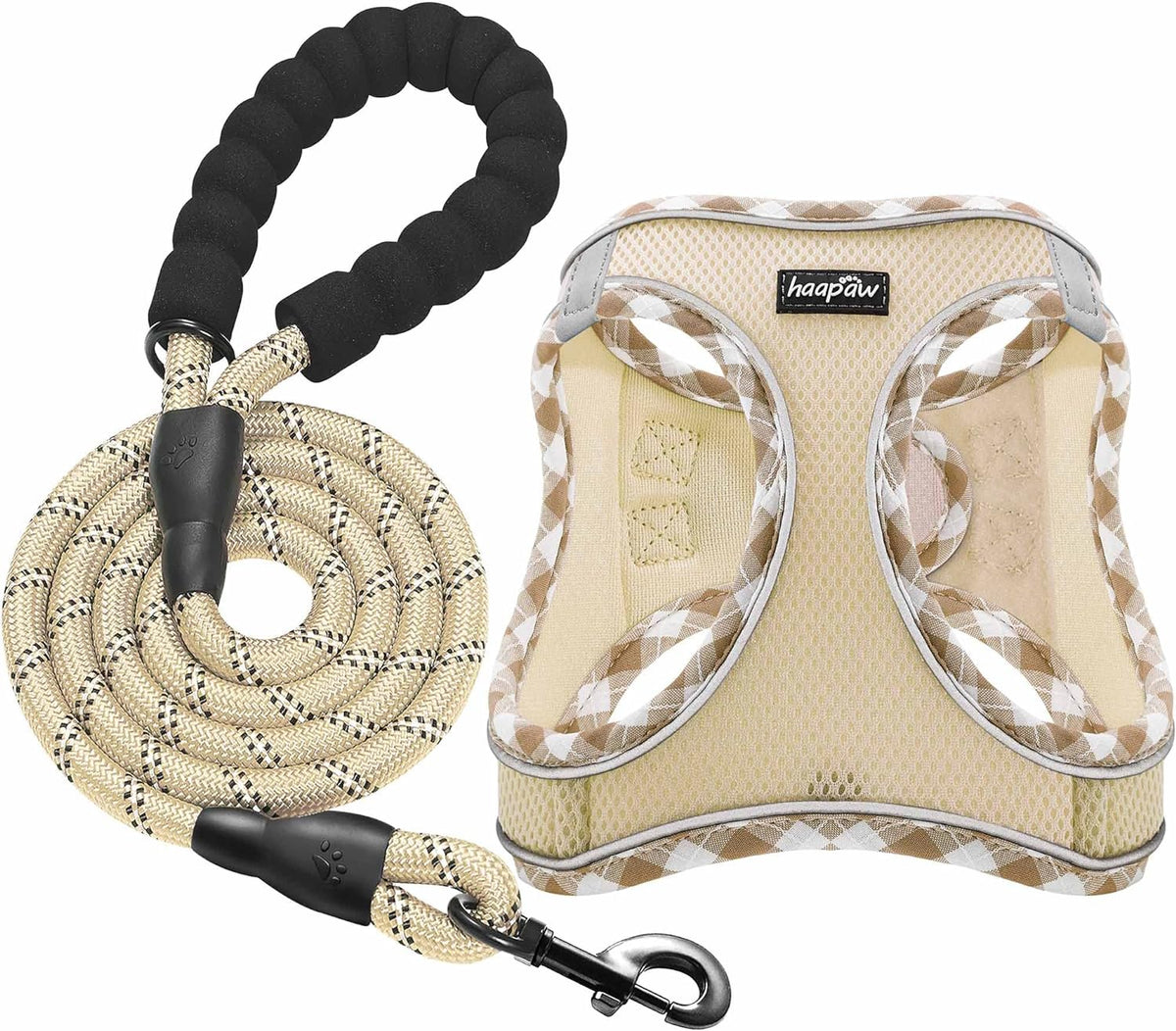 haapaw Dog Harness with Leash Set - XL / Beige