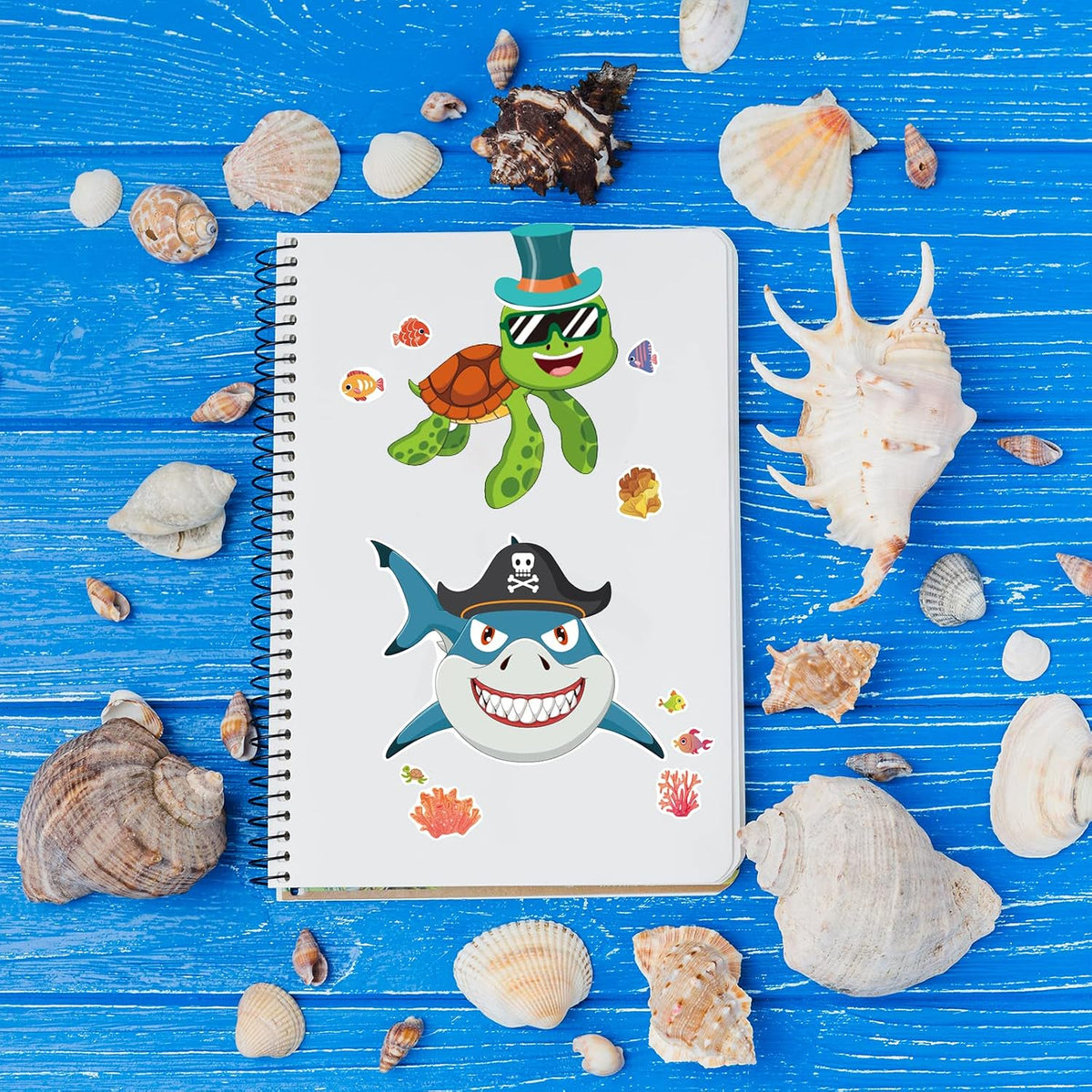 24 Sheets Make a Face Stickers for Kids Toddlers Party Favors Crafts – Fun for Kids & Family - Sea Animals - image 4