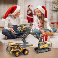 DDAI Remote Control Excavator Toys for 4 5+ Year Old Boys and Kids - Yellow / Large - image 2