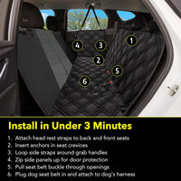 Dog Car Seat Cover, Heavy Duty Hammock - XL / Black Mesh - image 4