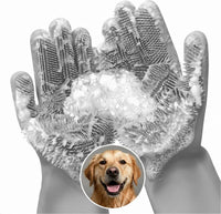 2-in-1 Cat and Dog Washing Gloves with 3000 Soft Bristles – Essentials for Dogs - Grey