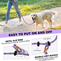 Slip Lead Dog Leash Reflective Training Durable Braided Rope Leashes – Essentials for Dogs - Light Purple / 2PCS Large 1/2in x 6ft - image 3