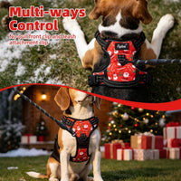 PUPTECK No Pull Halloween Dog Harness for Large - Red(Santa Claus) / Medium / Harness Only - image 3