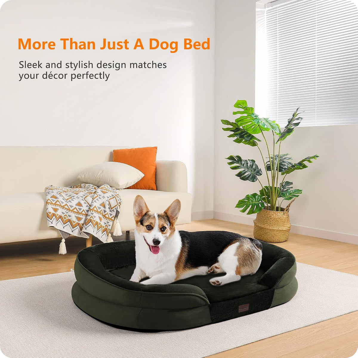 Orthopedic Waterproof Medium Dog Bed Sofa, Gel Memory Foam, 36" – Essentials for Dogs - Green / Medium(36 x 25.5 x 6 inch) - image 2