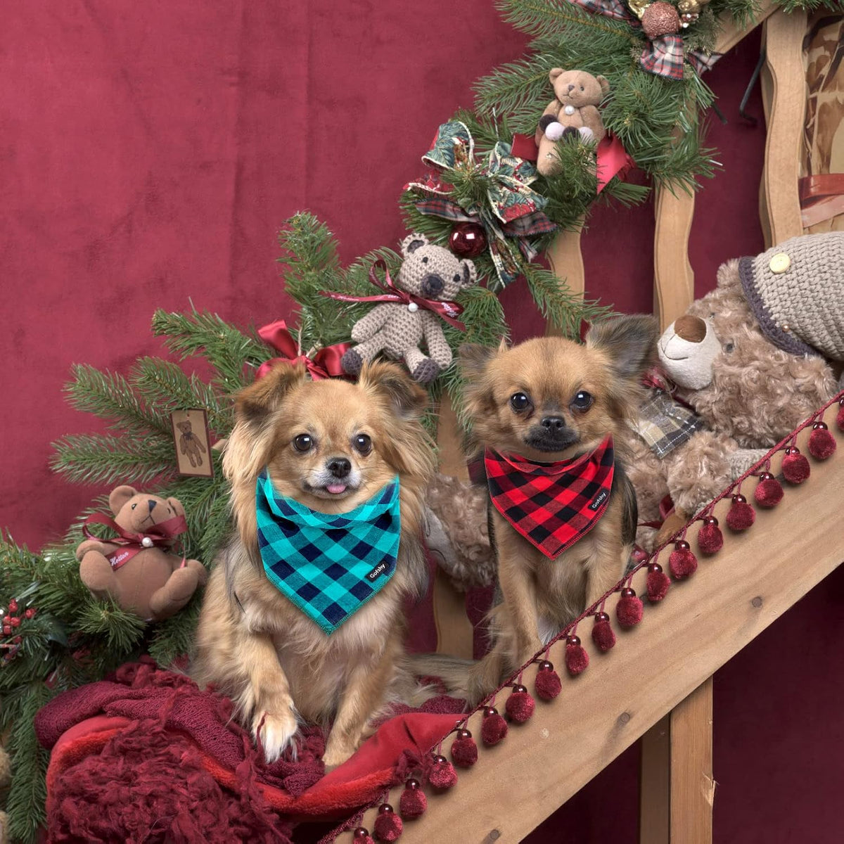 Buffalo Plaid Dog Bandanas Fall Christmas XLarge Scarf 6PCS – Essentials for Dogs - Buffalo Plaid / Small - image 2