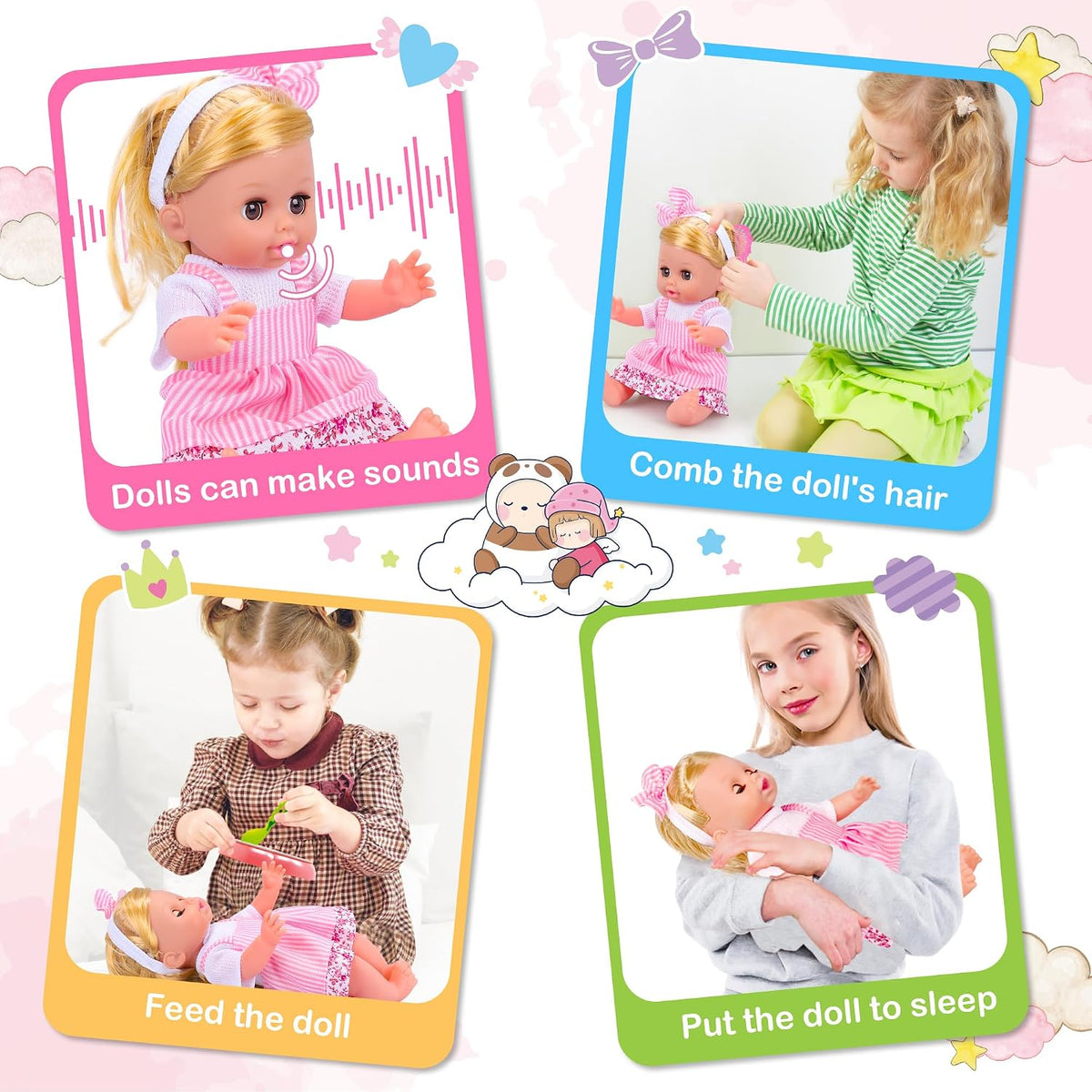 Baby Doll Toys Set, 24PCS Dolls Care Toy Playset for Girls 3-8 Pretend Play – Fun for Kids & Family - 32 Pcs - image 3