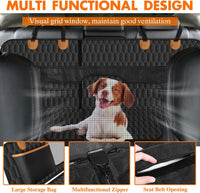 Waterproof Dog Car Seat Cover for Back Seat, Pet Hammock, L - Black,Orange / Small,Sanitary Pad Mesh - image 3