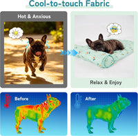 PUMYPOREITY Cooling Dog Bed, Pet Cooling Mat with Pillow - Large / Green - image 3