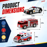 Liberty Imports 3-in-1 True Hero Emergency Rescue Vehicles Kids Toy - image 4