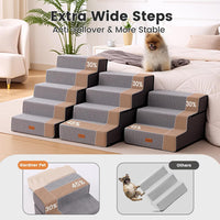 Gardner Pet Dog Stairs for Small Dogs 14" H - Grey / 5.0 / 18"x29"x22.5"Extra Wide - image 2