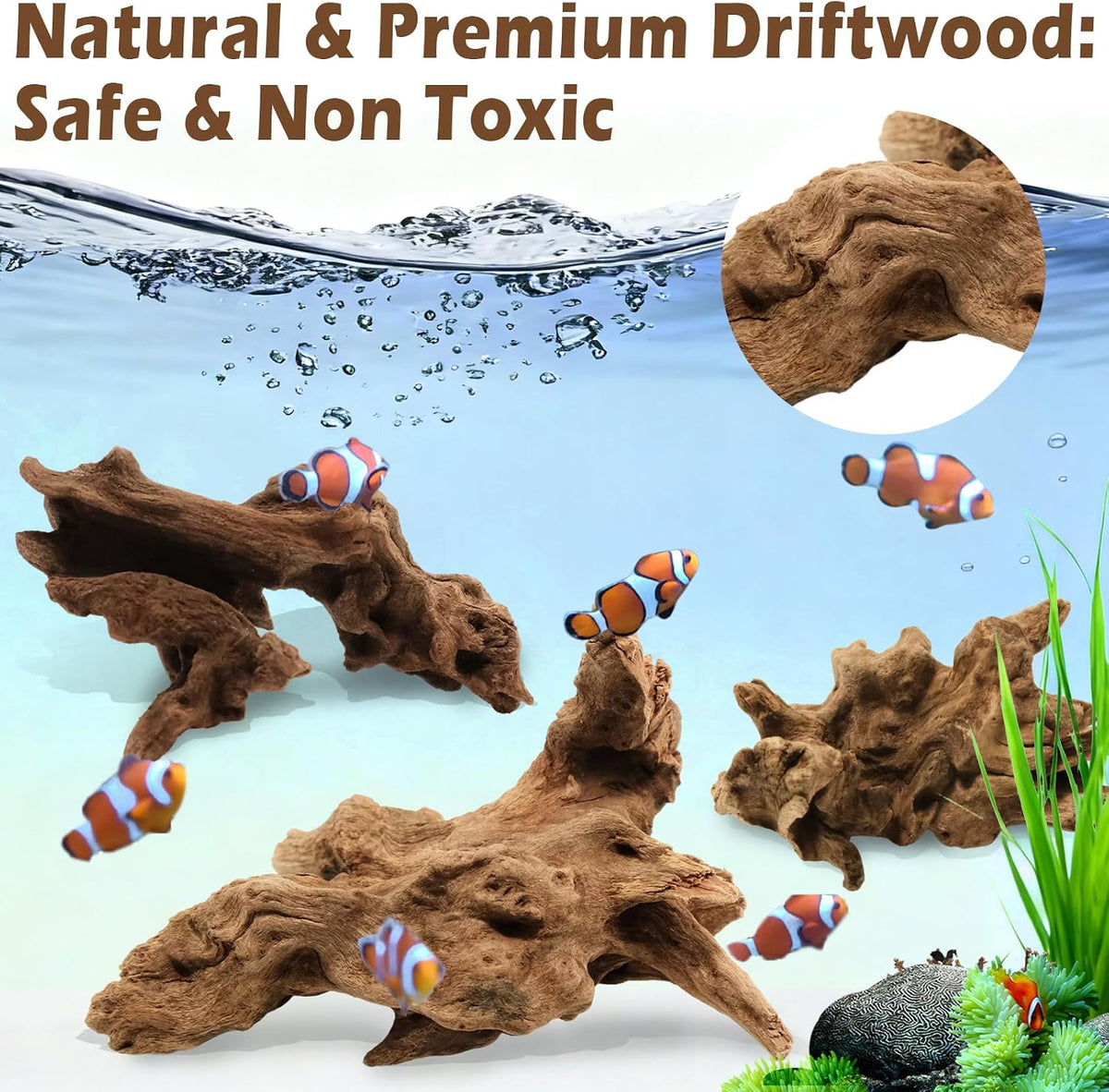 6PCS Natural Driftwood 3" - image 2