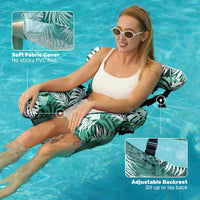 SLOOSH Inflatable Pool Floats Adult - Green,Blue-Tropical Leaves - image 4