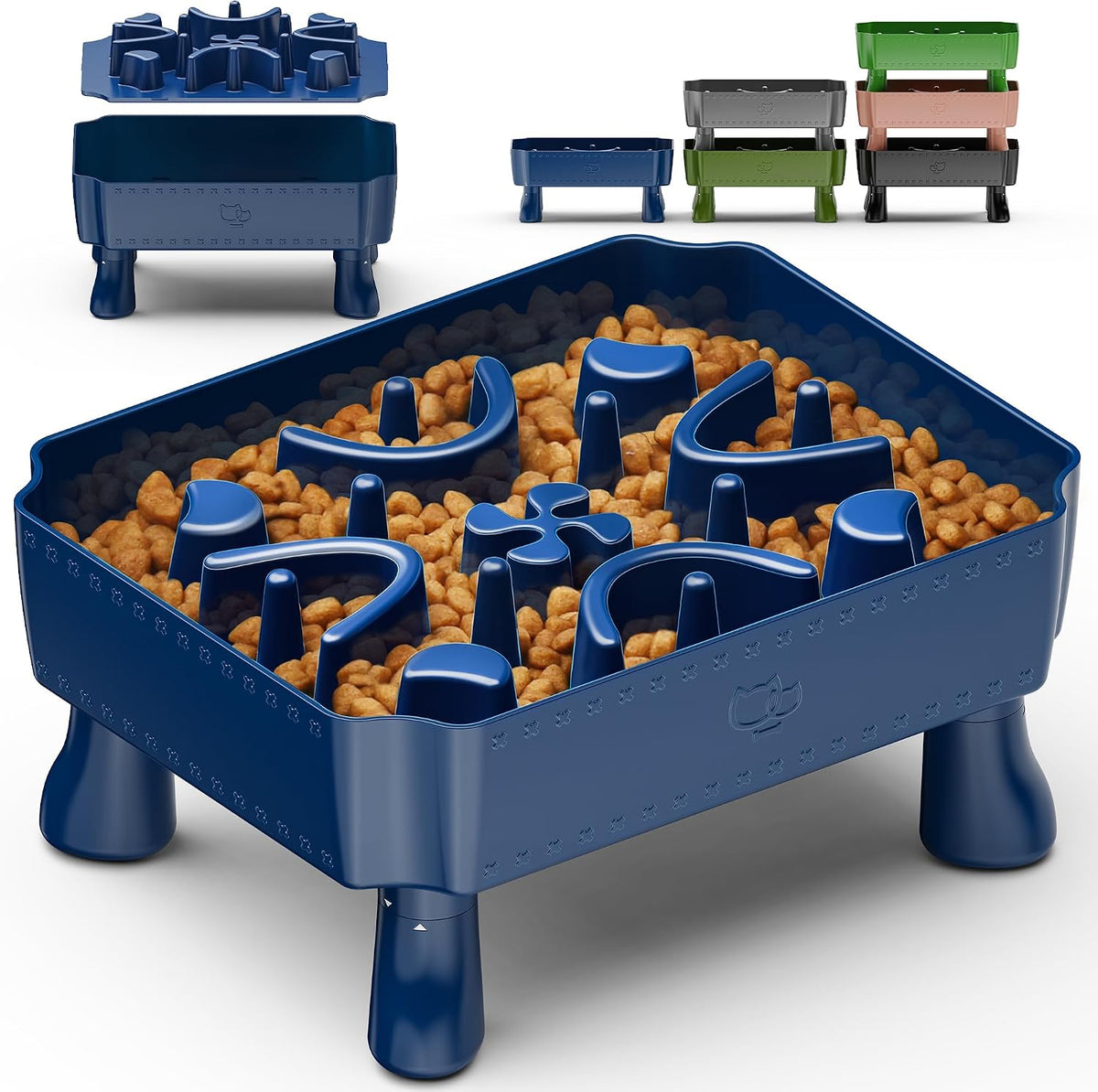 UPSKY Slow Feeder Dog Bowl with Raised Design for Healthy Eating Blue – Essentials for Dogs