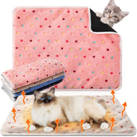 4 Pack Self Heating Cat Pad Self Warming Dog Mat, Heart - Dot / 16 x 20 Inches